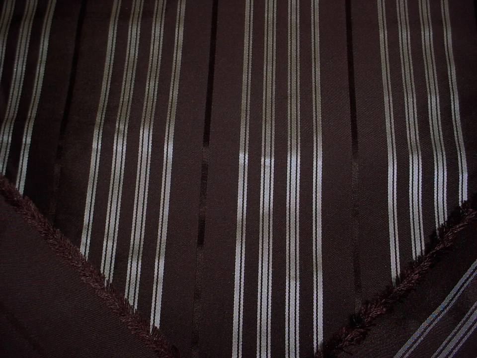 Ralph Lauren LFY67163F Palatine Silk Stripe Sable 100% Silk Upholstery Fabric - Image 2 of 3