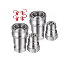 2 Sets of 3/8" NPT ISO 5675 Quick Connect Hydraulic Couplers / Coupling