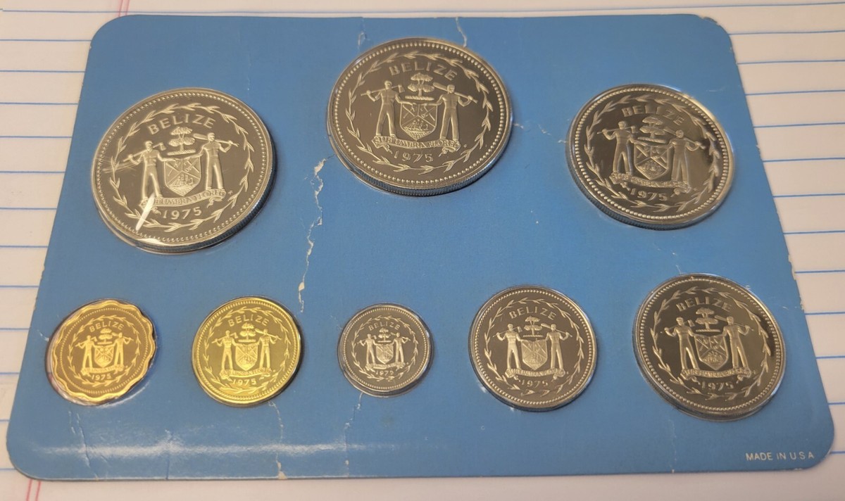 ベリーズ 1975年 銀貨　Coinage of BELIZE 1975 Coinage Of Belize Sterling Silver Proof Coin Set. 8