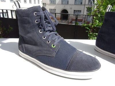HUGO BOSS Herren Schuhe High-TOP Sneaker Wildleder Textil Blau