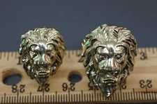 10K Solid Yellow Gold Men Women Kid Diamond Cut King Lion Head Polished Ring.
