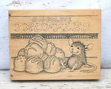 Stampa Rosa House Mouse "Chocolate Truffles" 1999 Wood Mount Rubber Stamp