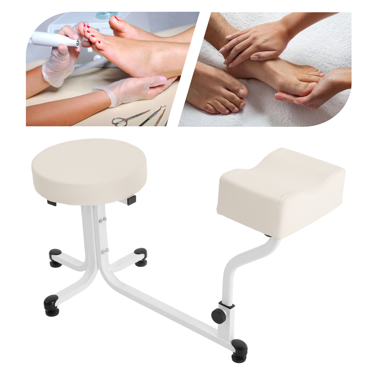 Pedicure Manicure Chair Salon Stool Freestanding Footrest Nail Stool