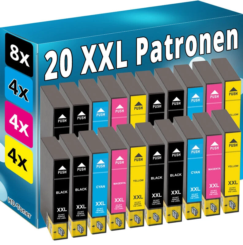 20 XL TINTE PATRONEN für EPSON XP33 XP225 XP313 XP322 XP325 XP413 XP422 XP425
