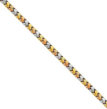NEW 14K TRI COLOR GOLD LIGHT STAMPATO BRACELET