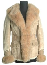 Giacca Lapin Stampa Coccodrillo con Collo Volpe  Made in Italy