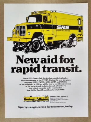 1980 Sperry Rail Service SRS 802 Test Vehicle vintage print Ad