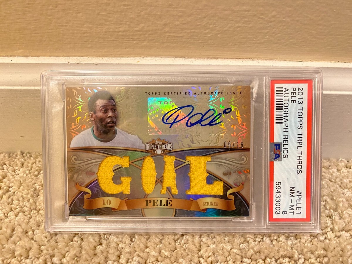2013 Topps Triple Threads Brazil Pele Autograph Auto Goal Relic