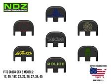 NDZ Glock 17 19 22 23 Gen 5 Slide Cover Back Plate Aluminum - Patriotic Images