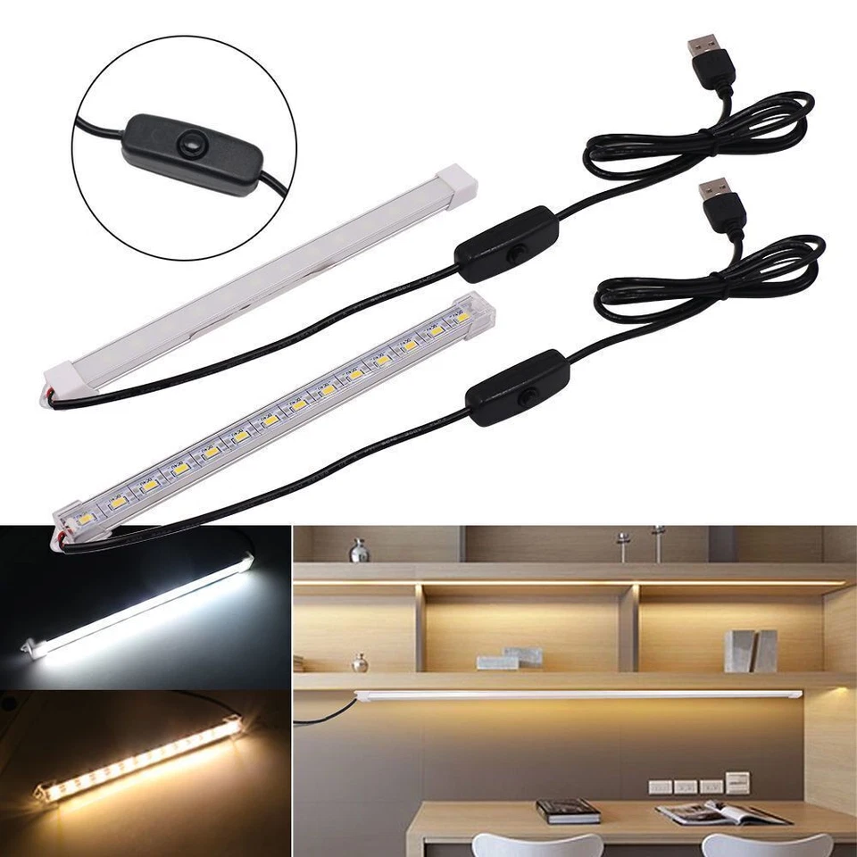 Hard Strip Bar Night Light Light Tube Portable With Switch USB LED Under Cabinet - Image 3 of 4