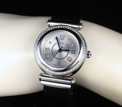 ALOR SIGNED FINE ROUND NATURAL DIAMOND STAINLESS STEEL  display picture 3