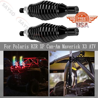 2Pcs RGB LED Whip Light Spring Base Protective Mounting Mount for RZR UTV ATV