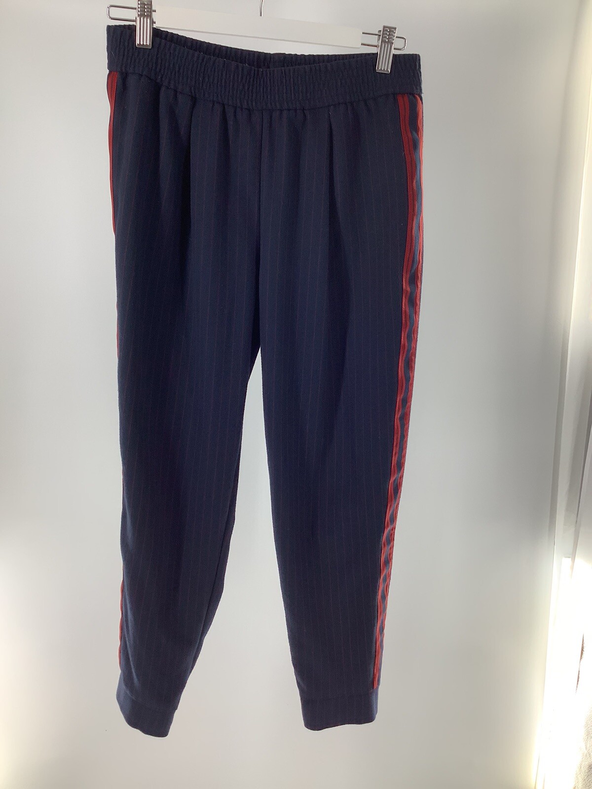 Zara Basic Collection S blue pull on pants with r… - image 1