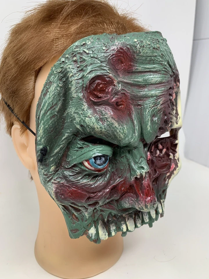 Disguise Co 2012 Green Zombie Walking Dead Vinyl 3/4 Mask Halloween Costume-RARE - Image 3 of 4