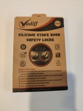 Vadiff Silicone Gas Stove Child Safety Knob Locks  Oven Knob Guard 5 Pk black