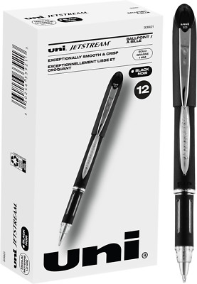 Jetstream Stick Pen 12 Pack, 1.0Mm Bold Point, Black, Uniball Super Ink