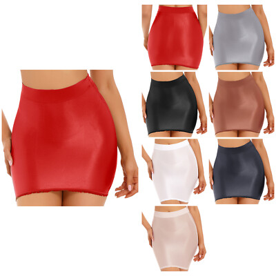 Women Miniskirt Pencil Underskirt Nightwear Skirt Smooth Underwear Micro  Sheer