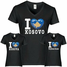 Shirt LOVE KOSOVO Damen WM Trikot Liebe Herz Land EM KOSOVA Jersey FanShirts4u