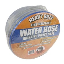 Heavy Duty Kink Resistant UV Protection Grey 75ft x 5/8" Garden Water Hose