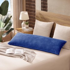 Soft Plush 20x54 Body Pillow Case, Textured Stripe Body Pillow Cover with Zip...