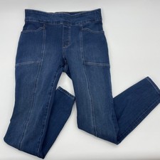 DULUTH TRADING CO Jean-Netics Pull On Skinny Jeans Womens Size 8 Regular Blue