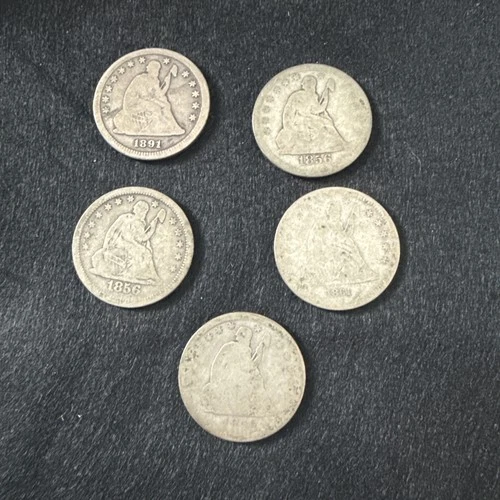 Lot of 5 Seated Liberty Quarters