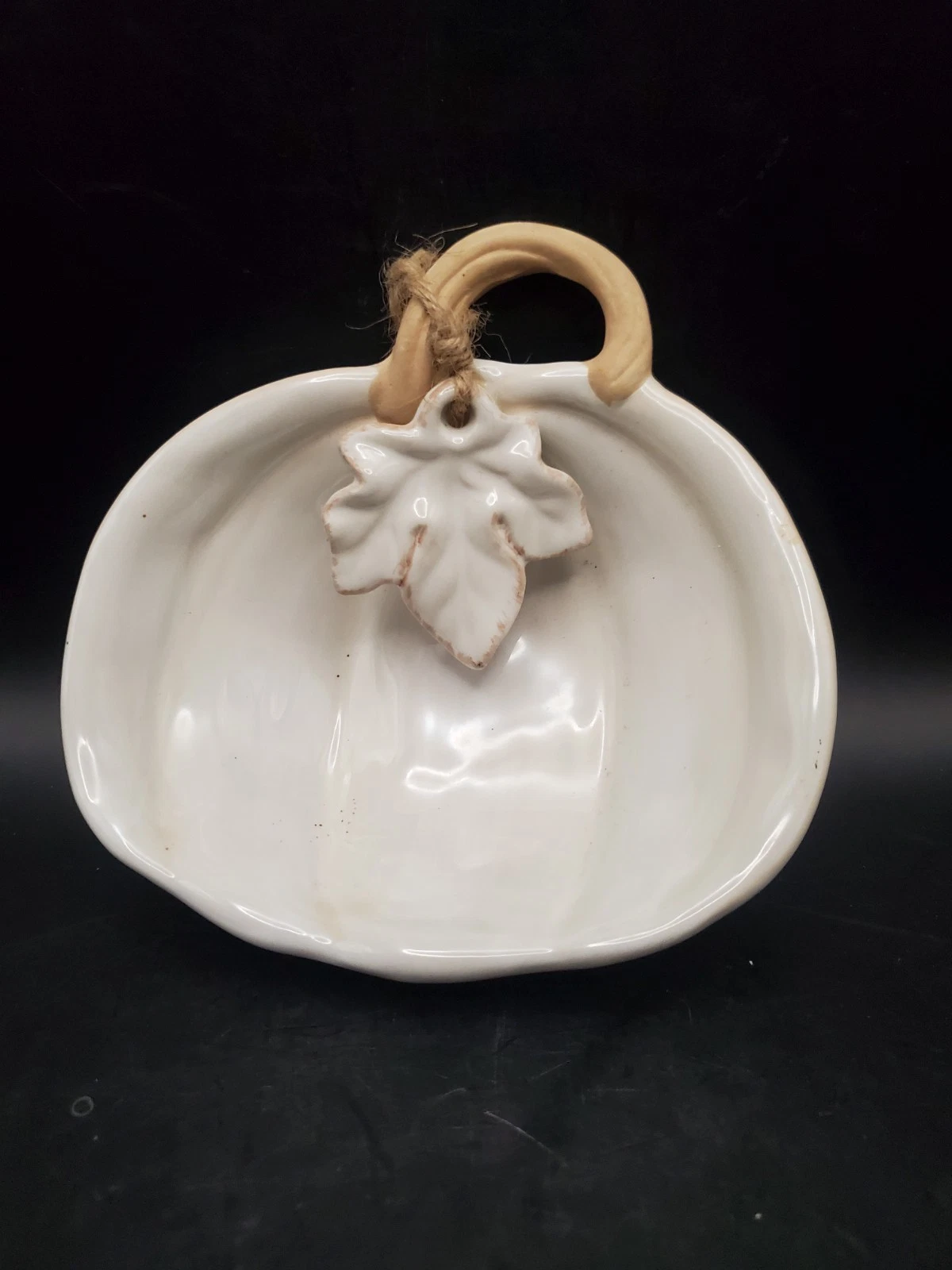 Mud Pie White Pumpkin Tidbit Dish BB50