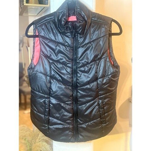 Aeropostale Girls/Juniors Puff Vest, Black with Pink Lining Size M