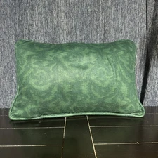Waverly Home Fashions Maypole Moire 12x18 Welted Pillow Forest Green