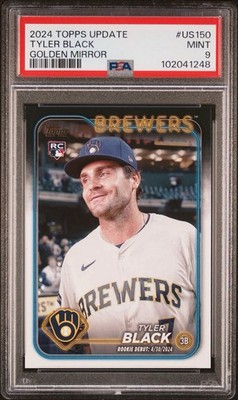 2024 Topps Update Tyler Black Rookie Rc Golden Mirror US 150 PSA 9 Mint SSP