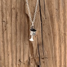 Tiny Chalice Pentagram Cup Sterling Silver Charm Halloween Gothic Wiccan