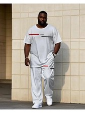 Men's Outfit 2 Piece Set Shirt Pants Suit PLUS SIZE BIG 6XL