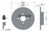 Textar 92061103 Bremsscheibe FüR Abarth Alfa Romeo Passend FüR Fiat Ford