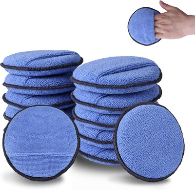 12 Pads Aplicador Cera Auto Microfibra Espuma Pulido Detallado Limpieza Alta