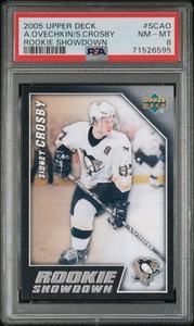2005 Upper Deck Rookie Showdown Alexander Ovechkin Sidney Crosby RC PSA 8