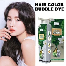 Natural Plant Based Bubble Hair Dye 200ml For Home Hair Coloring Gray Coverage