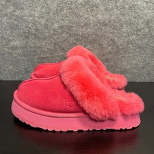 UGG Disquette Slippers Women's US 9 Pink Platform Sheepskin Suede 1122550