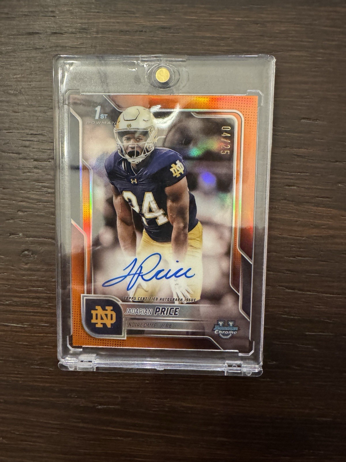 2025 Bowman U Chrome Jadarian Price 1st Bowman Orange Refractor Auto /25