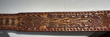Tony Lama Sz 30 Brown Hand Tooled Leather Belt U.S.A. Western Flower Name: Alice