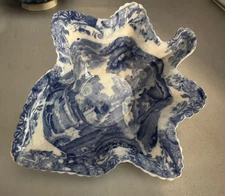 Antique Copeland Spode Blue Italian Leaf Plate