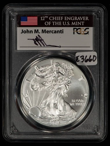 2016 1 oz Silver American Eagle Burnished - Mercanti - PCGS MS 70 - SKU-E3660