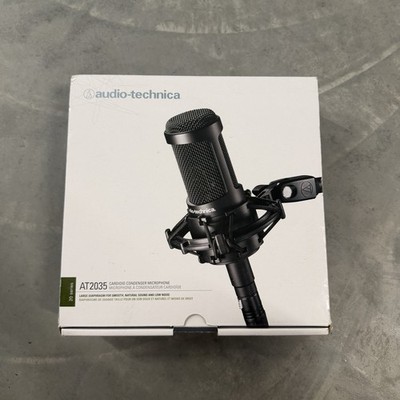 Audio-Technica AT2035 Cardioid Condenser Microphone with Shock Mount Case Box