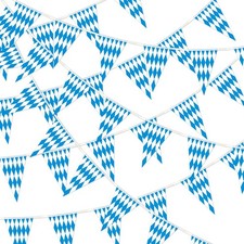 132 Feet Oktoberfest Pennant Banner Flag Oktoberfest Decorations Blue White Okt