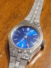 Seiko 11-0859 20mm blue dial women's watch 11S R-157 for parts or repair