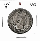1915 "S" BARBER HALF DOLLAR***VG***