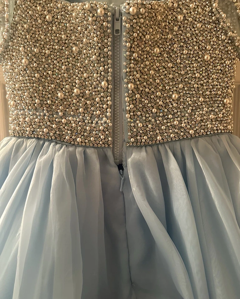 Sherri Hill Blue Formal Gown Style 54976 Size 2 Prom Dress - Image 4 of 4