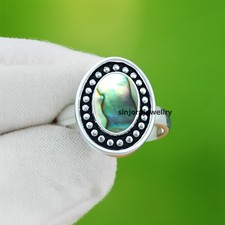 Abalone Shell Gemstone 925 sterling silver handmade Gift Ring US size 5 to 13
