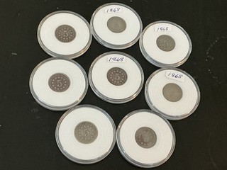 8. Shield. 5 cent nickels