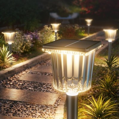 8 Pack Solar Pathway Lights - Adjustable Warm & Cool White, Waterproof IP65 Gard