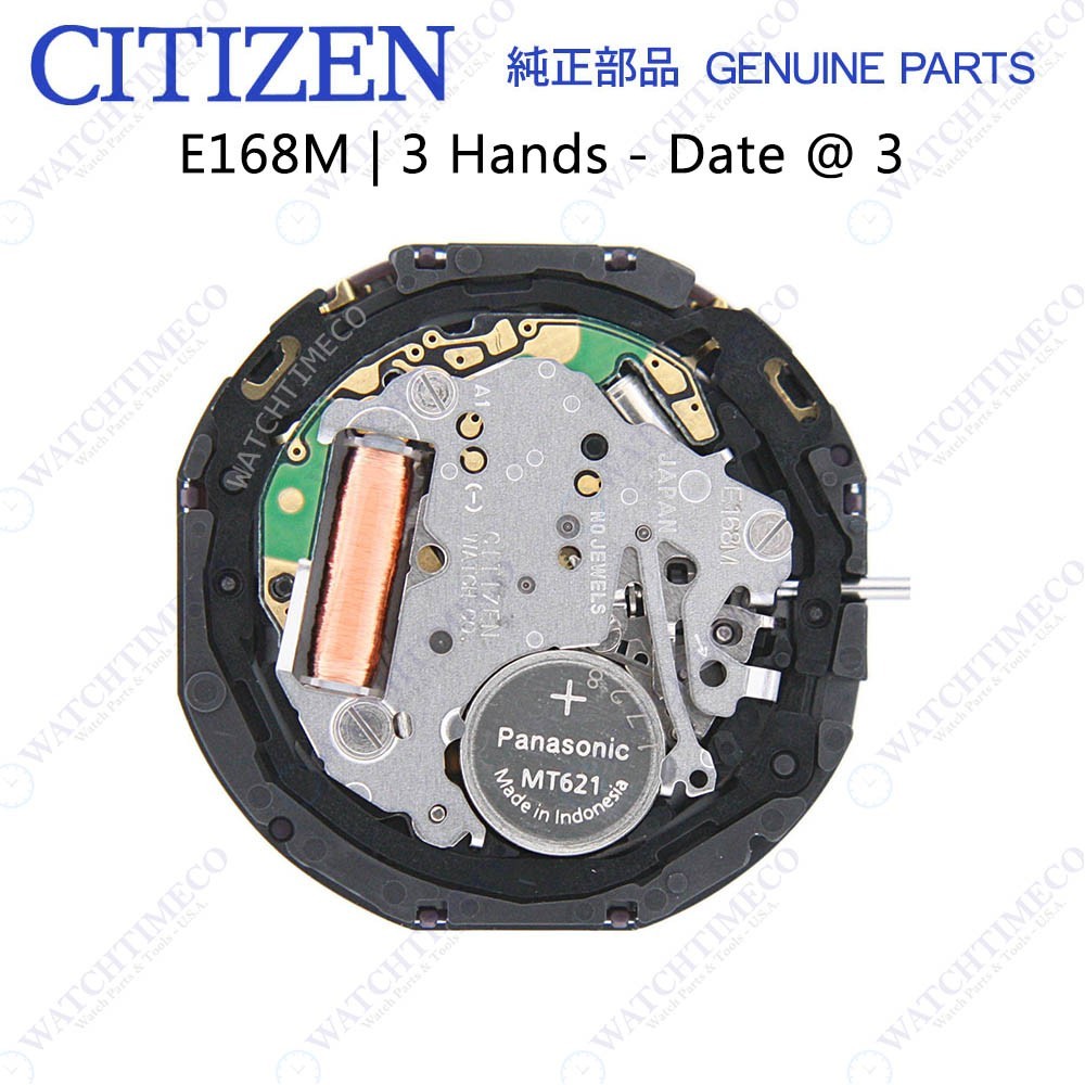 Genuine Citizen E168 Watch Movement Eco-Drive 3 Hands, Date at 3